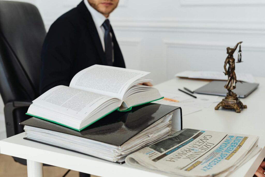 lawyer working on desk
